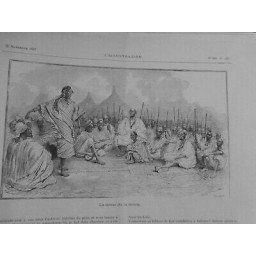 1892 DANSE GRIOTE INDIGENE BAMBOU TAPIS HOMMES