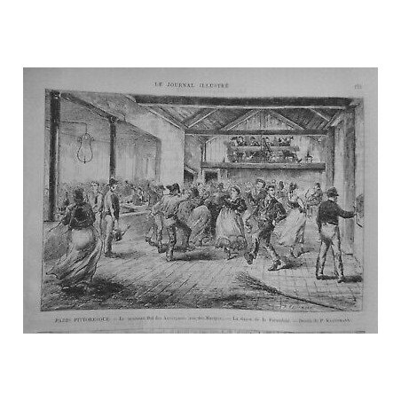 1874 DANSE PARIS BAL AUVERGNATS LA FARANDOLE