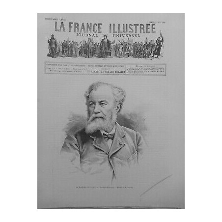 1885 MAXIME DU CAMP ECRIVAIN ACADEMIE FRANÇAISE DESSIN M.THADEE