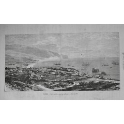 1884 UI MADERE ILE FUNCHAL BAIE PORT FORTS MONTAGNE VEGETATION