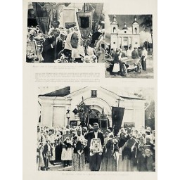 1942 I UKRAINE EGLISE VITEBSK PROCESSION RELIGIEUSE CRUCIFIX ICONE BANNIERE