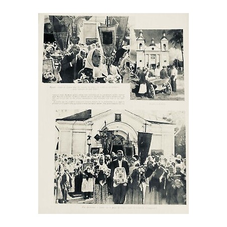 1942 I UKRAINE EGLISE VITEBSK PROCESSION RELIGIEUSE CRUCIFIX ICONE BANNIERE