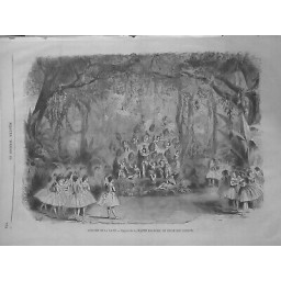 1870 DANSE THEATRE GAITE REPRISE "CHATTE BLANCHE" DECOR OISEAUX