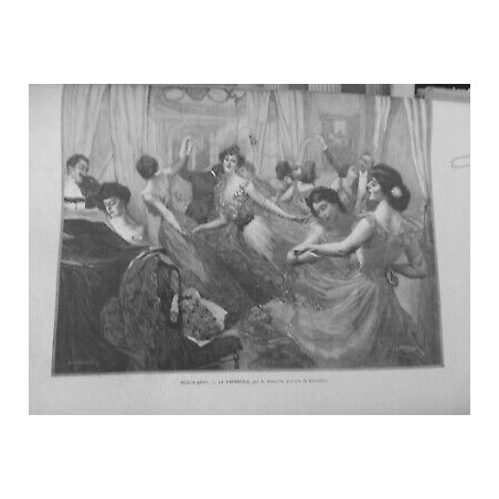 1905 DANSE FARANDOLE SALON MUSIQUE VIOLON ELEGANCE