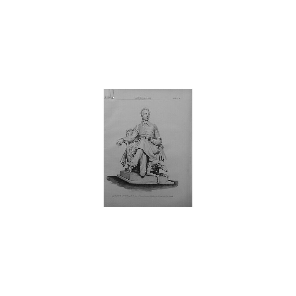 1886 FI STATUE DE LAMARTINE SCULPTEUR M.MARQUET DE VASSELOT DESSIN THADEE