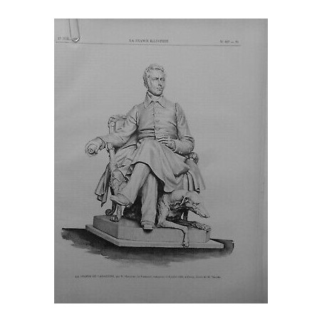 1886 FI STATUE DE LAMARTINE SCULPTEUR M.MARQUET DE VASSELOT DESSIN THADEE