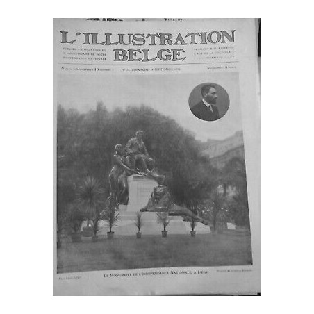 1905 SCULPTEUR SCULPTURE LIEGE STURBELLE INDEPENDANCE NATIONALE LION