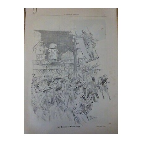 1889 MOULIN ROUGE ECOSSAIS DESSIN F.LUNEL