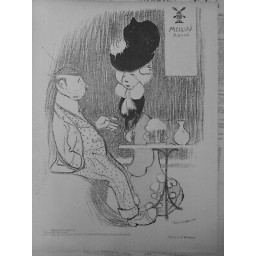 1900 MOULIN ROUGE DISCUSSION TARIFAIRE DESSIN J.VILLEMOT