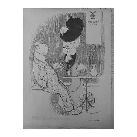 1900 MOULIN ROUGE DISCUSSION TARIFAIRE DESSIN J.VILLEMOT