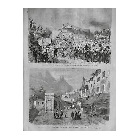 1868 UI ISCHIA ILE NAPLES BAINS THERMALS CASAMICCIOLA MONTAGNES