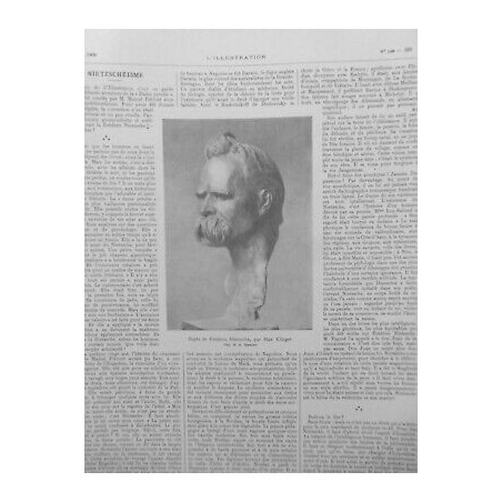 1908 I PERSONNALITES BUSTE FREDERIC NIETZSCHE SCULPTE MAX KLINGER