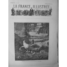 1881 MERE POULE AFFOLEE RENARD AFFAME