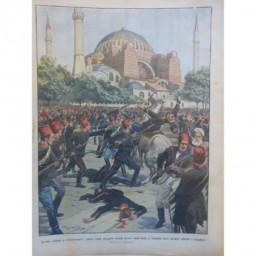 1909 TURQUIE REVOLTE MILITAIRE SOLDATS REBELLES ARMES TUE OFFICIERS BOURGEOIS