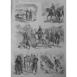 1866 1885 UNIFORMES ARMEE PONTIFICALE ZOUAVE BARON DE CHARETTE PAPE 2 JOURNAUX