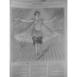 1892 FEMMES ARTISTES CF MLLE GONZALES THEATRE LYON DESSIN WILLETTE