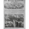 1869 MI BORDEAUX RADE PORT INCENDIE HIRONDELLE REMORQUAGE NAVIRE ISOLER FEU