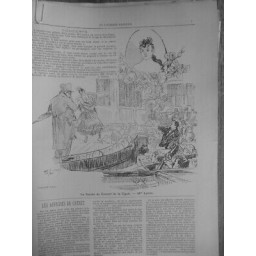 1890 FEMMES ARTISTES CF MLLE LARIVE CONCERT CIGALE DESSIN LUNEL