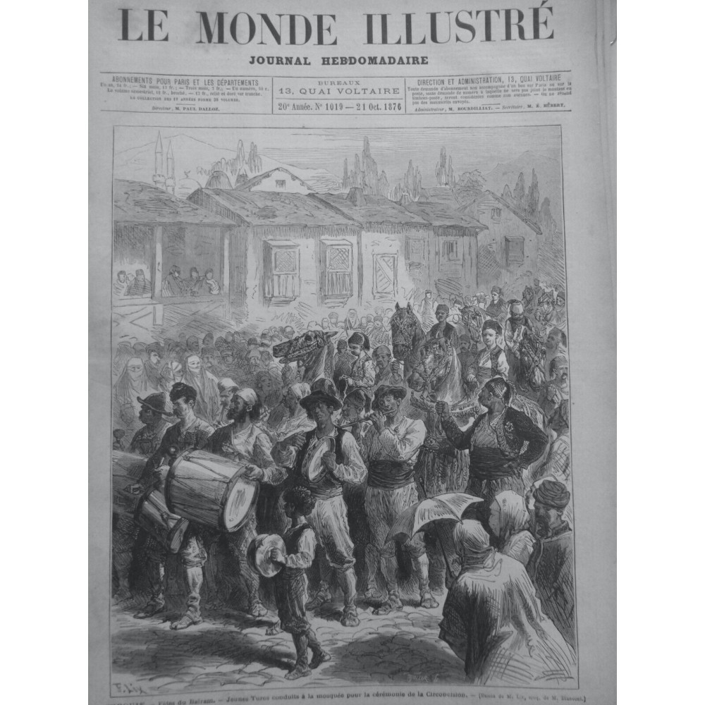 1876 MI EMPIRE OTTOMAN TURQUIE FETES BAIRAM MOSQUEE CEREMONIE CIRCONCISION