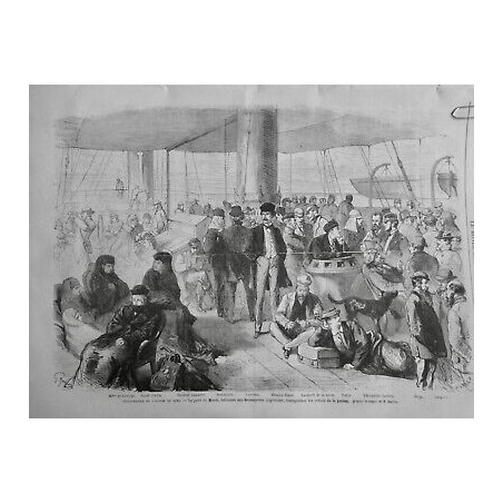 1869 MI ISTHME SUEZ PONT MOERIS BATIMENT MESSAGERIES IMPERIALES INVITÉ PRESSE