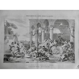 1866 MI ENFANT PRODIGUE PALAIS FETE MUSICIENS DANSE TABLEAU DUBUFE