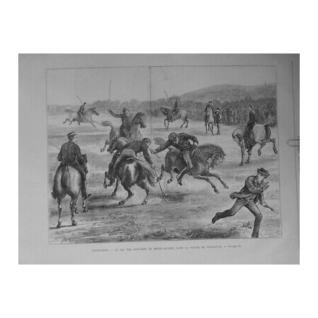 1872 POLO ANGLETERRE JEU OFFICIERS HOURSE-GUARDS PLAINE WOOLWICH