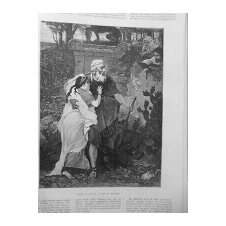 1882 IE PERSONNALITES OEDPE ET ANTIGONE TABLEAU M. STALLAERT