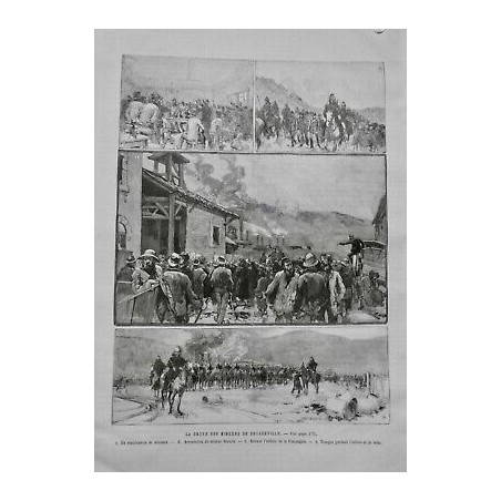 1886 UI GREVE MINEURS DECAZEVILLE ARRESTATION SOUBRIE TROUPES ENTREE MINE