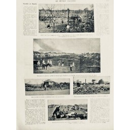 1903 MI PHILIPPINES INCENDIE MANILLE RAVAGE FEU RUINES CAMPEMENT INDIGENE