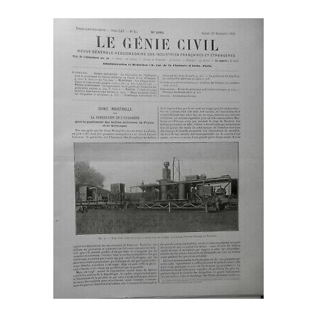 1914 GC CHIMIE INDUSTRIELLE FABRICATION HYDROGENE GONFLAGE BALLON MILITAIRE