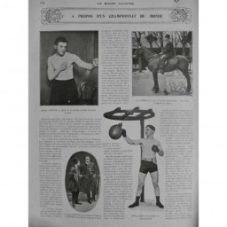 1910 MI BOXE BOXEUR CHAMPIONNAT MONDE ENTRAINEMENT JEANNETTE STANTON LEWIS