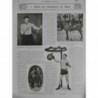 1910 MI BOXE BOXEUR CHAMPIONNAT MONDE ENTRAINEMENT JEANNETTE STANTON LEWIS