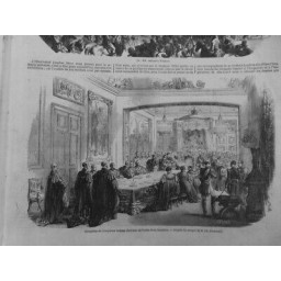 1855 I RECEPTION EMPEREUR CHEVALIER JARRETIERE CROQUIS BLANCHARD