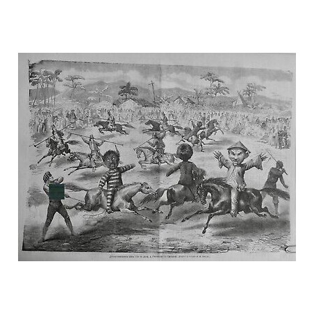 1867 MI JAVA ILE CARNAVAL DIVERTISSEMENT DEGUISEMENT MASQUE CAVALCADE CHEVAL