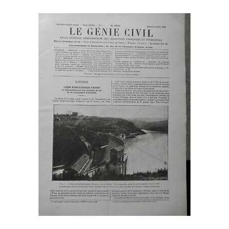 1926 GC ELECTRICITE USINE HYDRO ELECTRIQUE EGUZON CHEMIN FER ELECTRIFICATION