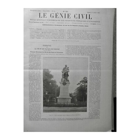 1897 GC BIOGRAPHIE VIE TRAVAUX PERRONET DIRECTEUR PONTS ET CHAUSSEES