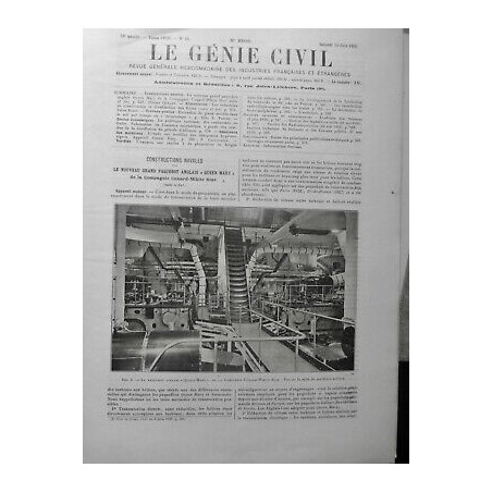 1936 GC CONSTRUCTION NAVALE PAQUEBOT ANGLAIS QUEEN MARY SALLE MACHINE ARRIERE