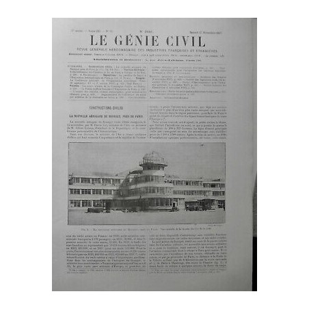 1937 GC CONSTRUCTION CIVILE NOUVELLE AEROGARE BOURGET FACADE PISTE