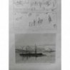 1885 MI MARINE AVISO RENARD PERDU MER ROUGE DESSIN DREE CHASSE FAUCON FORET