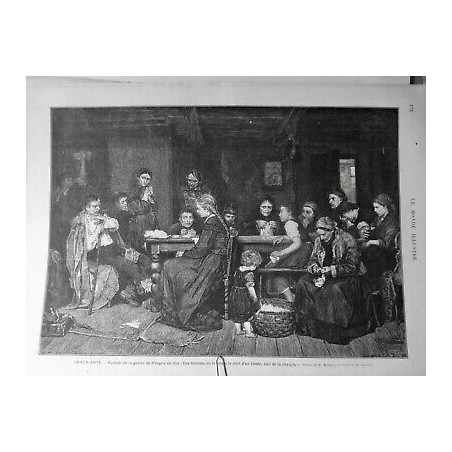 1874 MI FEMME HONGRIE GUERRE TABLE CHARPIE RECIT SOLDAT BLESSÉ