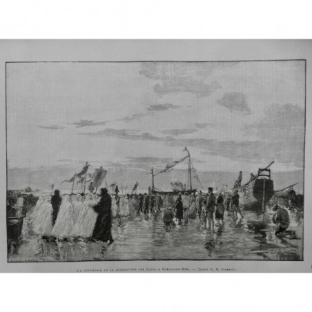 1885 MI MARIN MATELOT CEREMONIE BENEDICTION FLOTS BERCK/MER DESSIN GERARDIN