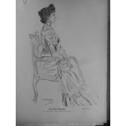 1901 FEMMES ARTISTES CF JOLIE FAGETTE CONCERT AMBASSADEURS DESSIN WIDHOPFF