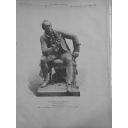 1886 SCULPTEUR SCULPTURE STATUE DIDEROT GAUTHERIN NAVELLIER PLUME