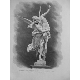 1874 SCULPTEUR SCULPTURE GLORIA VICTIS ANTONIN MERCIER SEINE ANGE