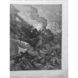 1880 IE PERSONNALITE GODFROID BOUILLON REMPARTS JERUSALEM TABLEAU GUSTAVE DORE