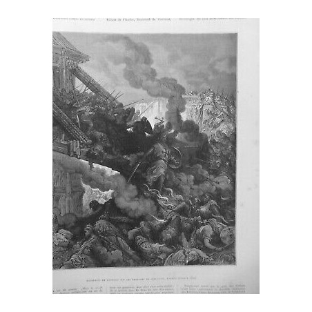 1880 IE PERSONNALITE GODFROID BOUILLON REMPARTS JERUSALEM TABLEAU GUSTAVE DORE