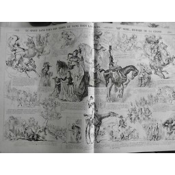 1874 VP FEMME AMAZONE EQUITATION CHEVAL SPORT CHASSERESSE DIFFERENTES EPOQUES