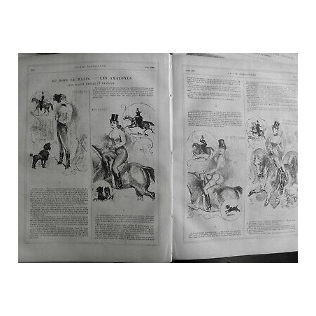 1880 VP FEMME AMAZONE EQUITATION CHEVAL TOILETTE DESSUS DESSOUS BOTTE HAUT FORME