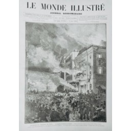 1881 MI NICE THEATRE INCENDIE FACADE FLAMME CADAVRE EGLISE