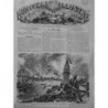 1860 UI CONSTANTINOPLE TURQUIE EMPIRE OTTOMAN INCENDIE MAISONS GALATA